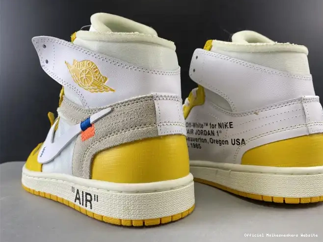 Official Maikesneakers Jordan AQ0818-149 Yellow-Cone NRG Dark Air x White 1 Off-White Powder 0607